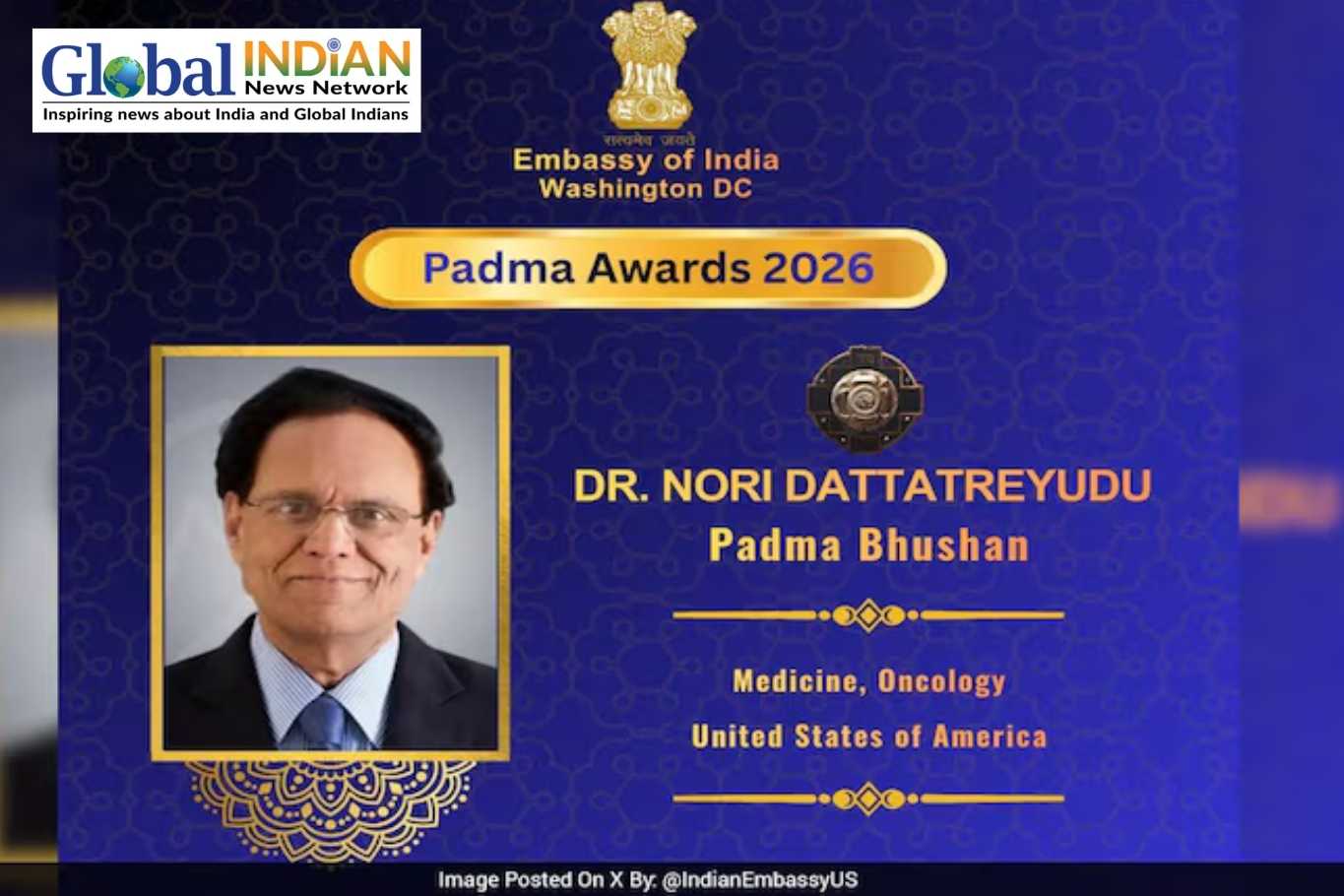 Indian-American doctor gets Padma Bhushan for cancer care