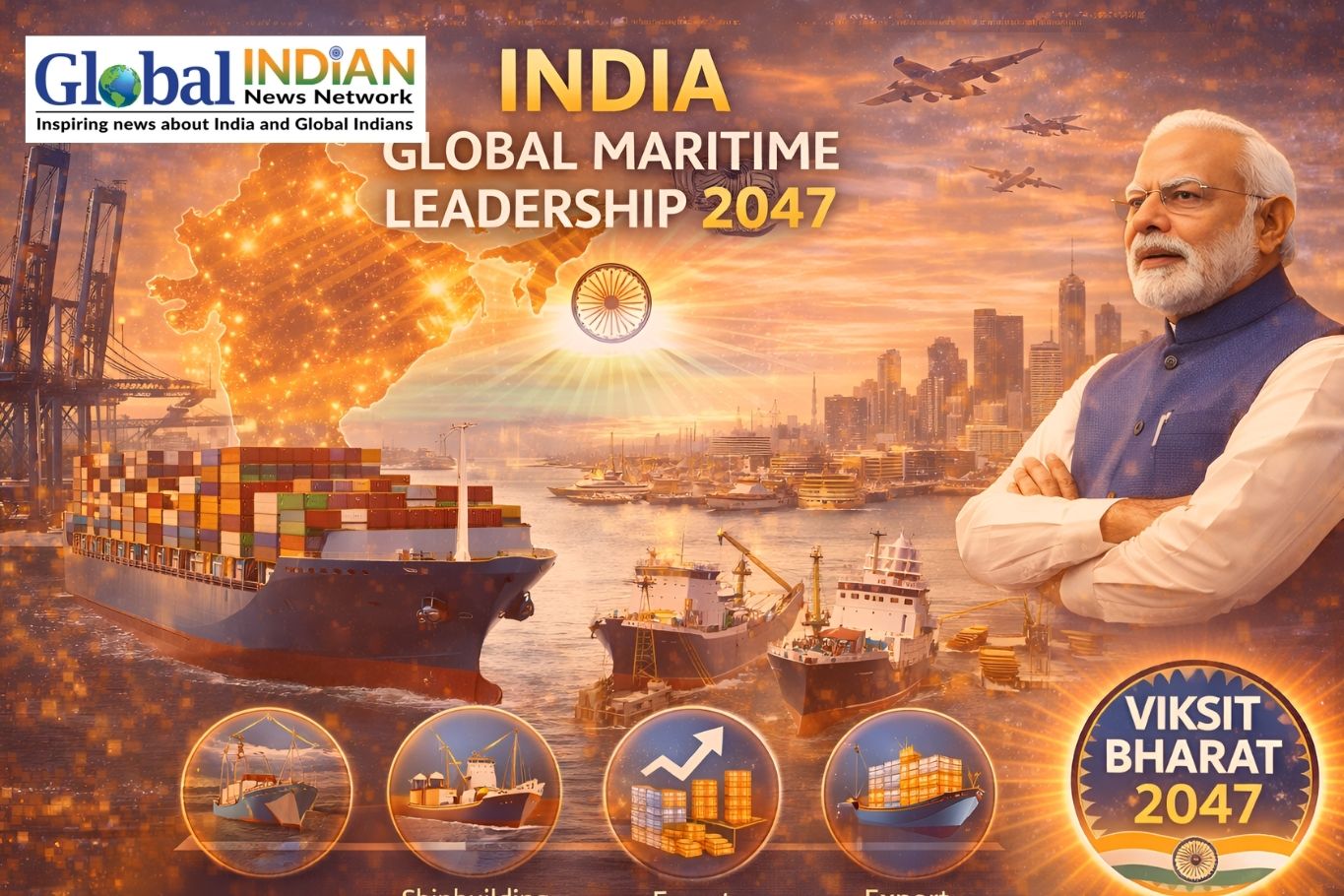 India Aims for Global Maritime Leadership by 2047 India Aims for Global Maritime Leadership by 2047