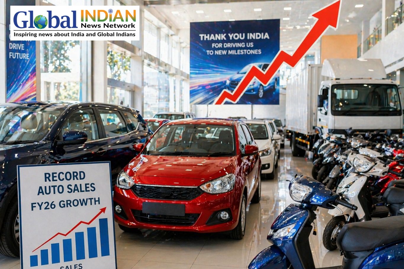 India Auto Sales Hit Record High FY26 Growth India Auto Sales Hit Record High FY26 Growth