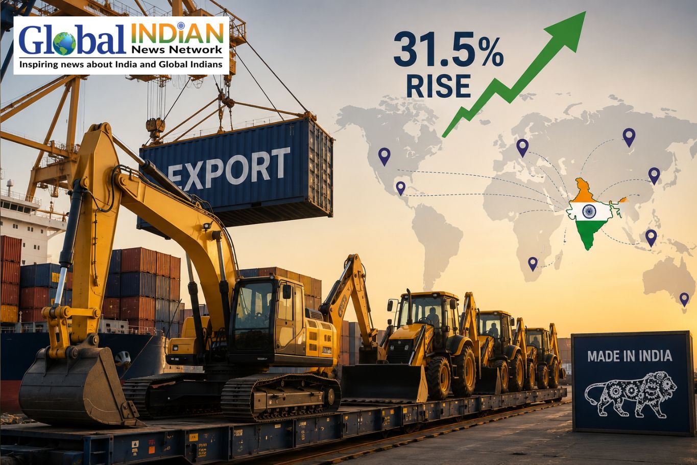 India Construction Equipment Exports Rise 31.5 Percent