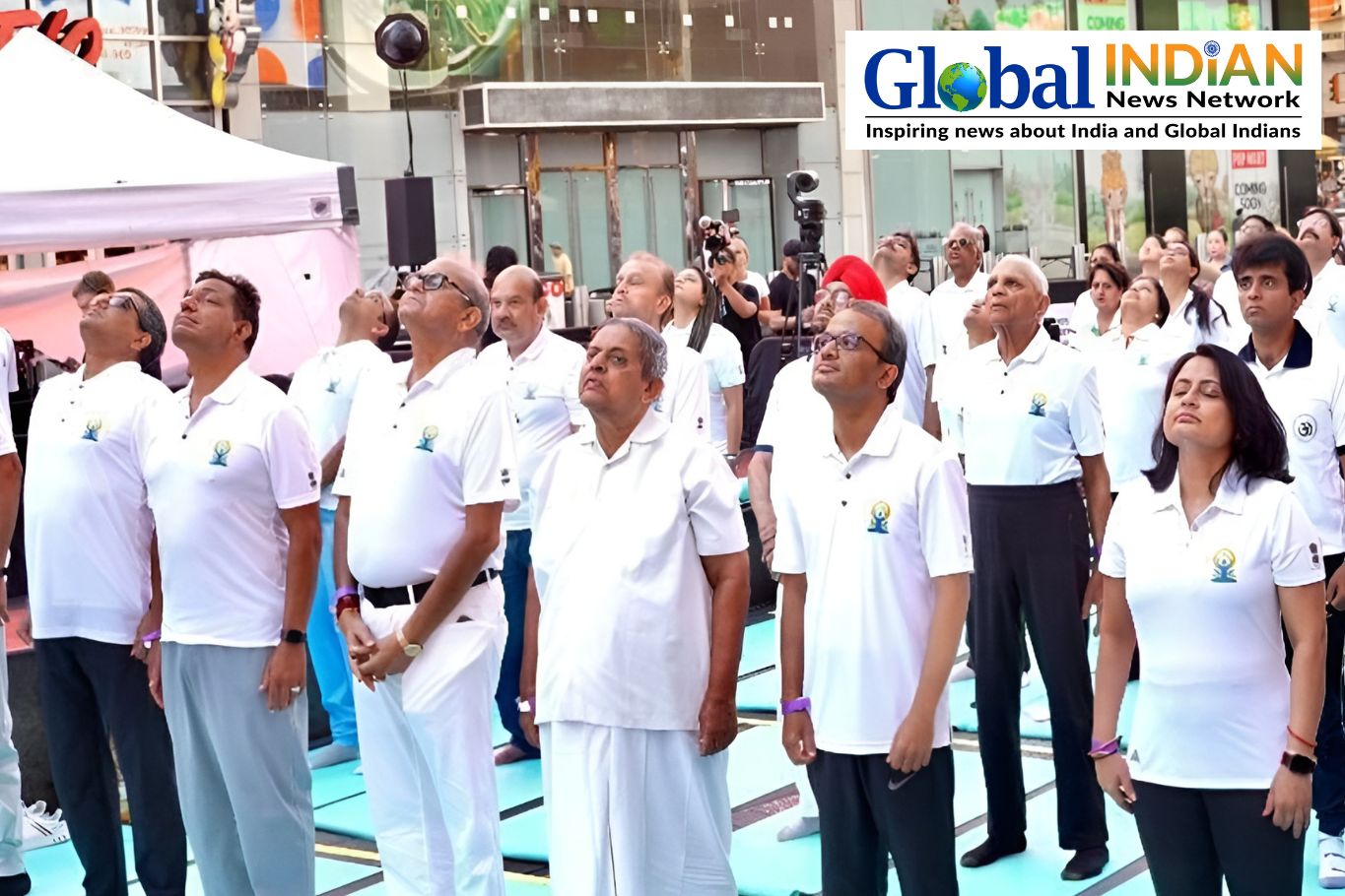 Om Chants Echo Across Times Square on Yoga Day