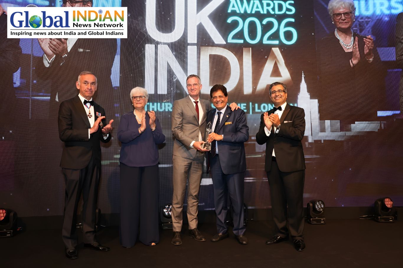 Piyush Goyal honoured with UK–India award for stronger ties