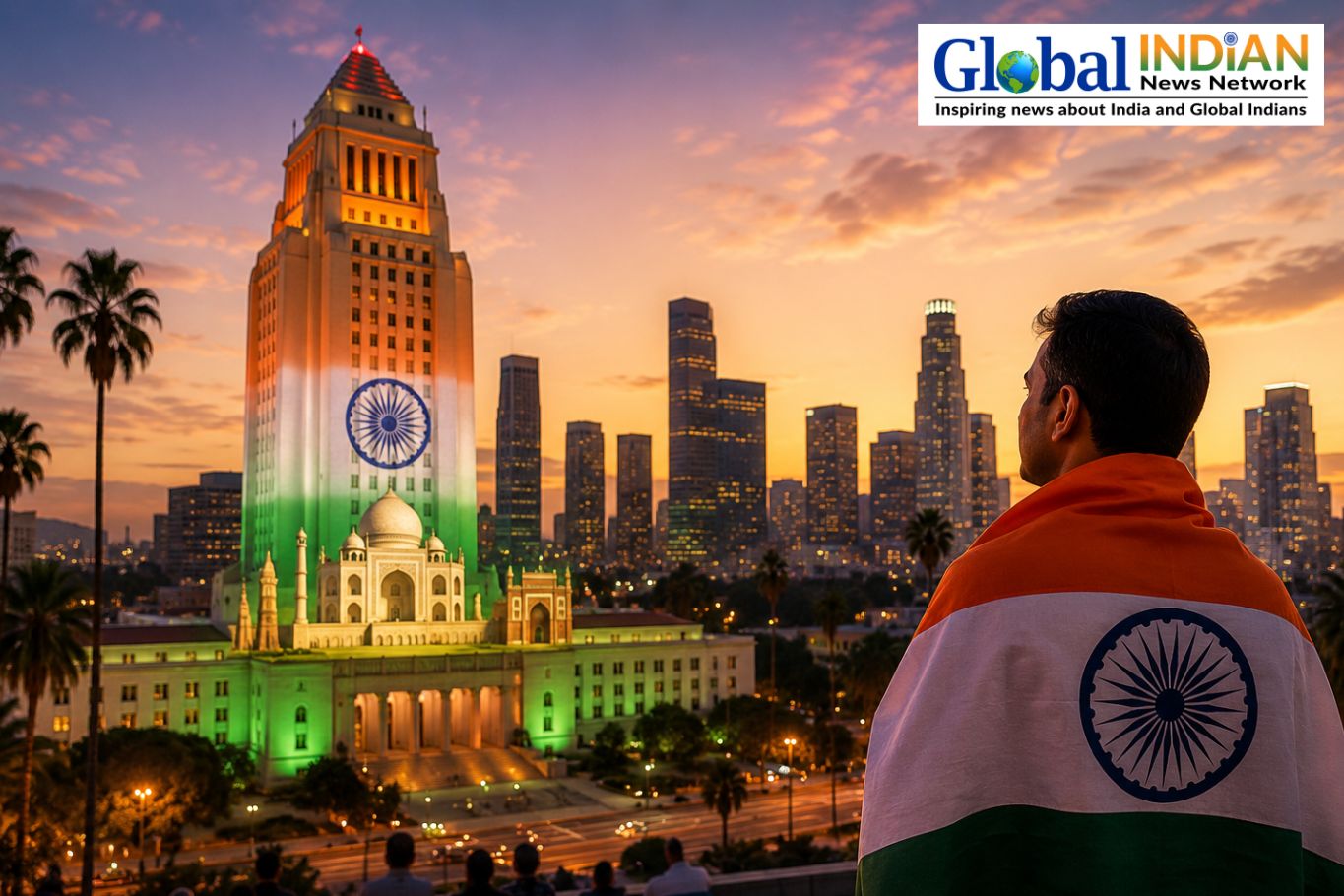 Indian-American Eyes LA Landmark as India Tribute