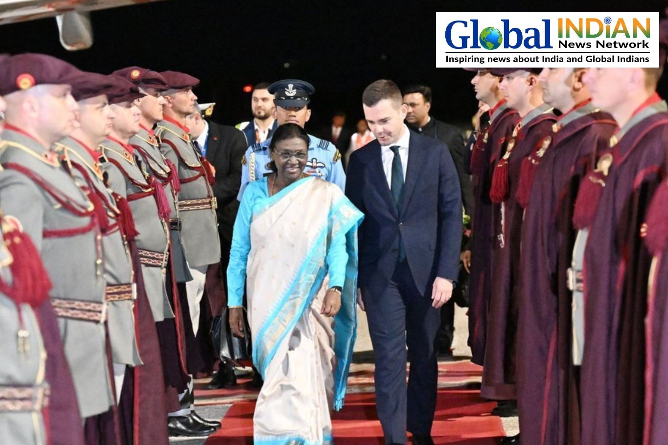 President Murmu arrives in North Macedonia, boosts ties