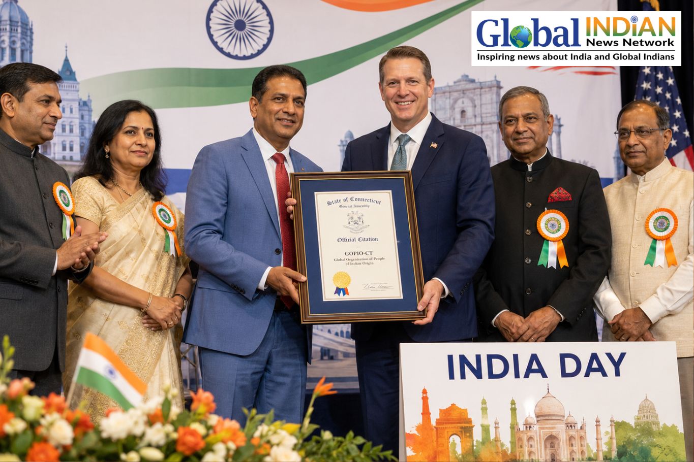 Connecticut Honors GOPIO-CT at India Day Celebration Connecticut Honors GOPIO-CT at India Day Celebration