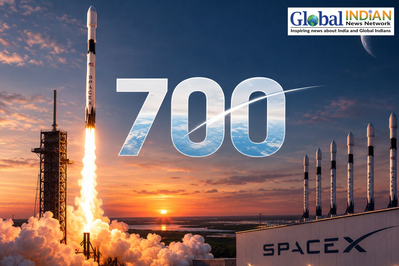 SpaceX Falcon Rockets Reach 700 Mission Milestone