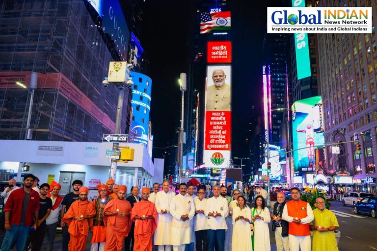 Indian-American Groups Mark Modi’s Birthday in Times Square Indian-American Groups Mark Modi’s Birthday in Times Square