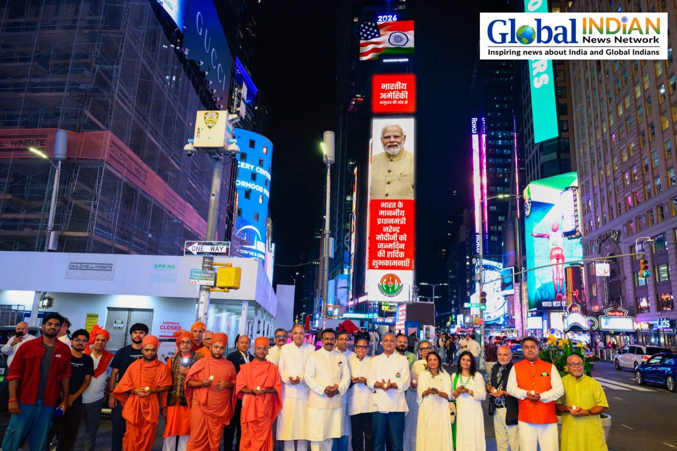 Indian-American Groups Mark Modi’s Birthday in Times Square