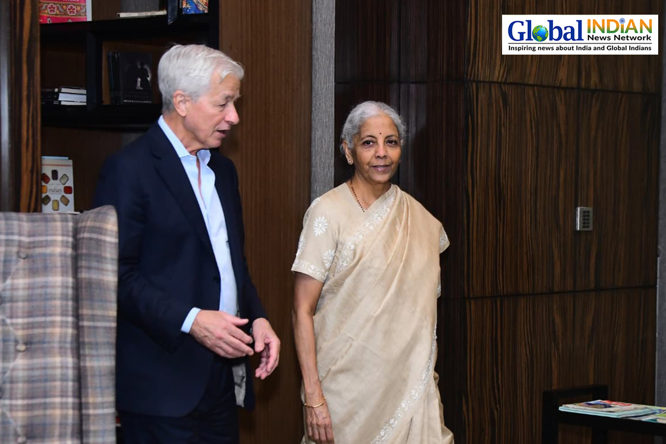 JPMorgan CEO Jamie Dimon Meets Nirmala Sitharaman JPMorgan CEO Jamie Dimon Meets Nirmala Sitharaman