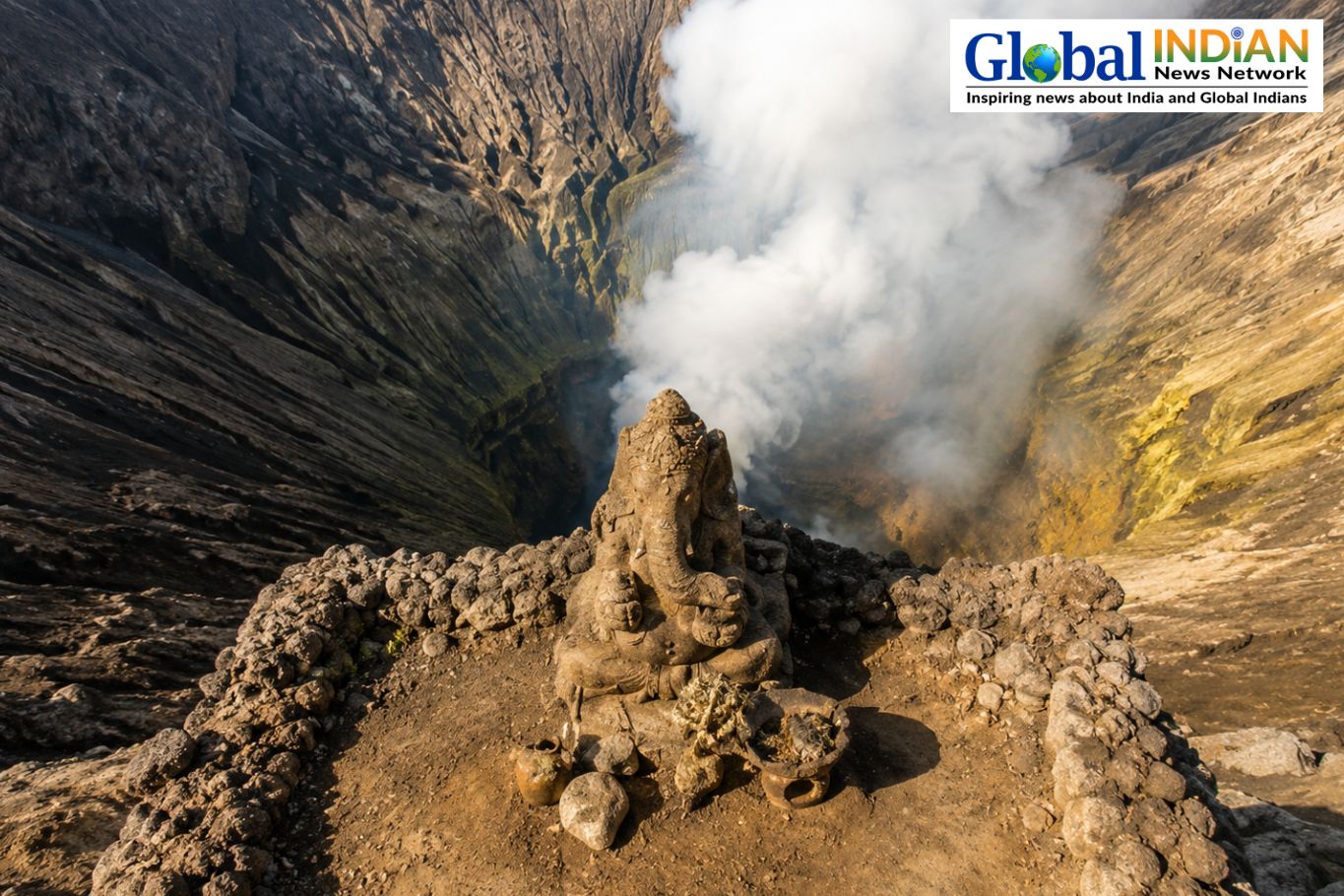 Ancient Ganesha Statue Guards Indonesia’s Mount Bromo
